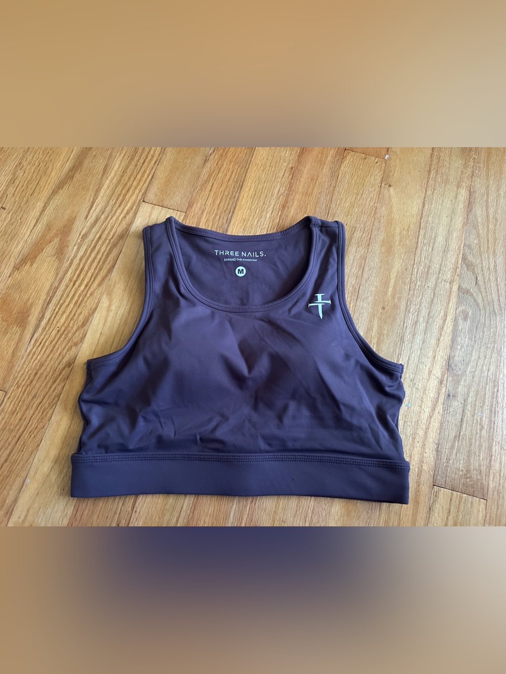 Three Naits Purple Sports Bra Crop Top DEEP PLUM